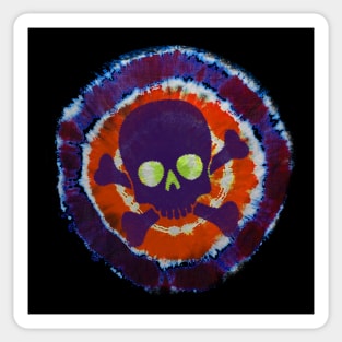 Cool Tie Dye Colorful Retro Hippie Skull Sticker